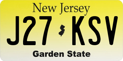 NJ license plate J27KSV