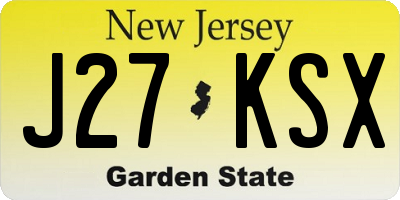 NJ license plate J27KSX