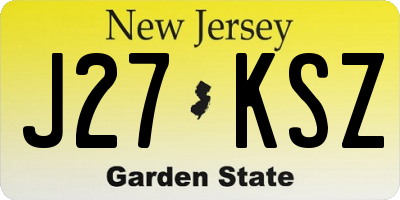 NJ license plate J27KSZ