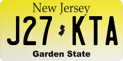 NJ license plate J27KTA