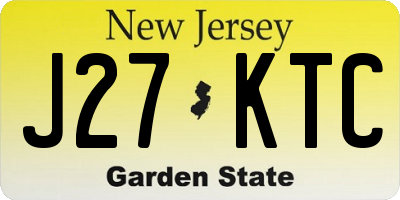 NJ license plate J27KTC
