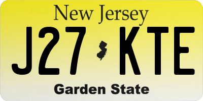 NJ license plate J27KTE