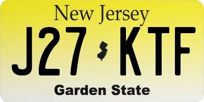 NJ license plate J27KTF