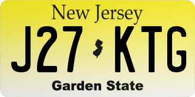 NJ license plate J27KTG