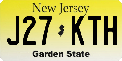 NJ license plate J27KTH