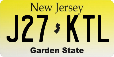 NJ license plate J27KTL