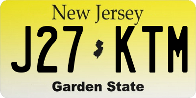 NJ license plate J27KTM