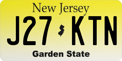 NJ license plate J27KTN