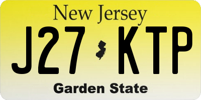 NJ license plate J27KTP