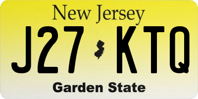NJ license plate J27KTQ