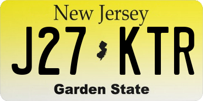 NJ license plate J27KTR