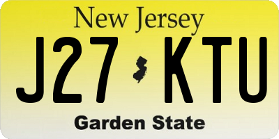 NJ license plate J27KTU