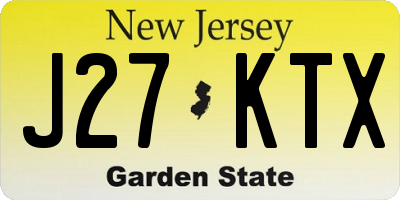 NJ license plate J27KTX
