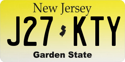 NJ license plate J27KTY