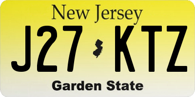 NJ license plate J27KTZ