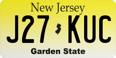 NJ license plate J27KUC