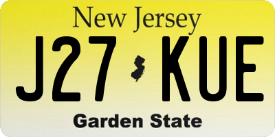 NJ license plate J27KUE