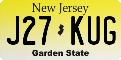 NJ license plate J27KUG
