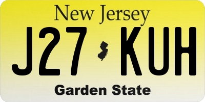 NJ license plate J27KUH
