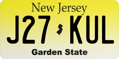 NJ license plate J27KUL