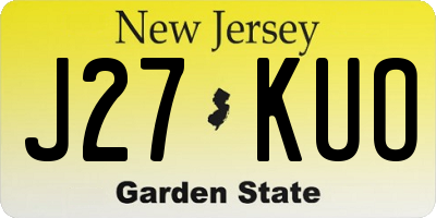 NJ license plate J27KUO