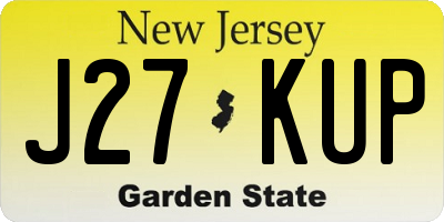 NJ license plate J27KUP