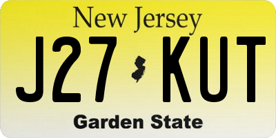 NJ license plate J27KUT