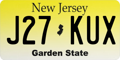 NJ license plate J27KUX