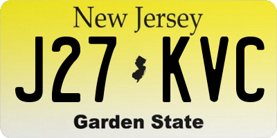 NJ license plate J27KVC