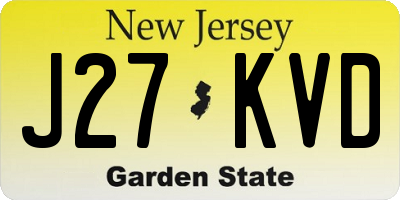 NJ license plate J27KVD