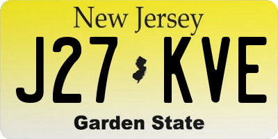 NJ license plate J27KVE