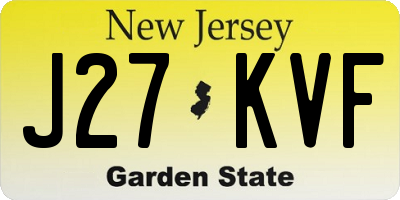 NJ license plate J27KVF