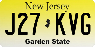 NJ license plate J27KVG