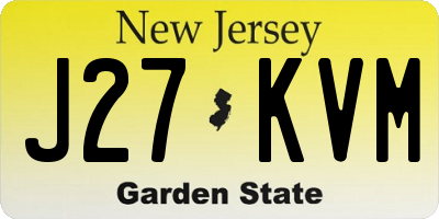 NJ license plate J27KVM
