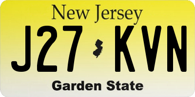 NJ license plate J27KVN