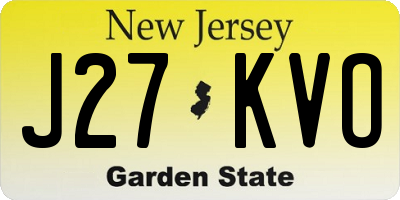 NJ license plate J27KVO