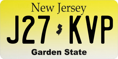 NJ license plate J27KVP