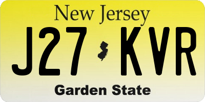 NJ license plate J27KVR