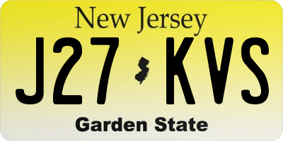 NJ license plate J27KVS