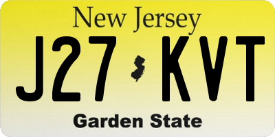 NJ license plate J27KVT