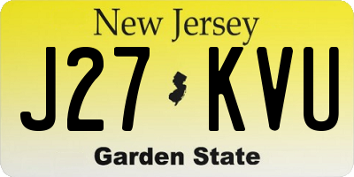 NJ license plate J27KVU