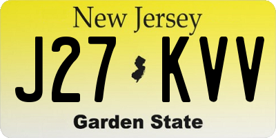 NJ license plate J27KVV