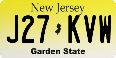NJ license plate J27KVW