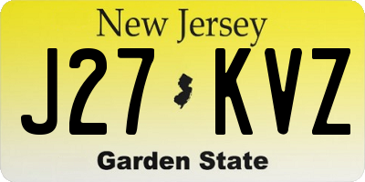 NJ license plate J27KVZ