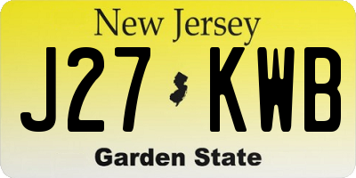 NJ license plate J27KWB