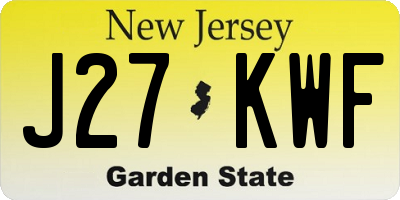 NJ license plate J27KWF