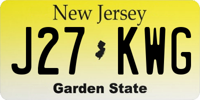 NJ license plate J27KWG