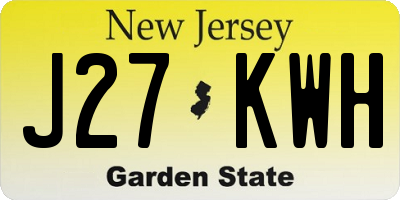 NJ license plate J27KWH