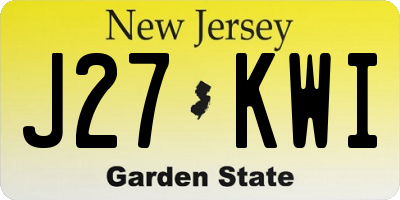 NJ license plate J27KWI