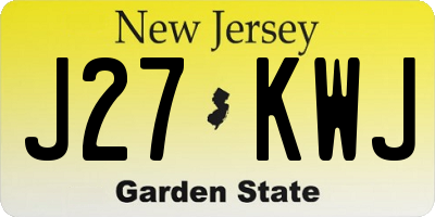 NJ license plate J27KWJ
